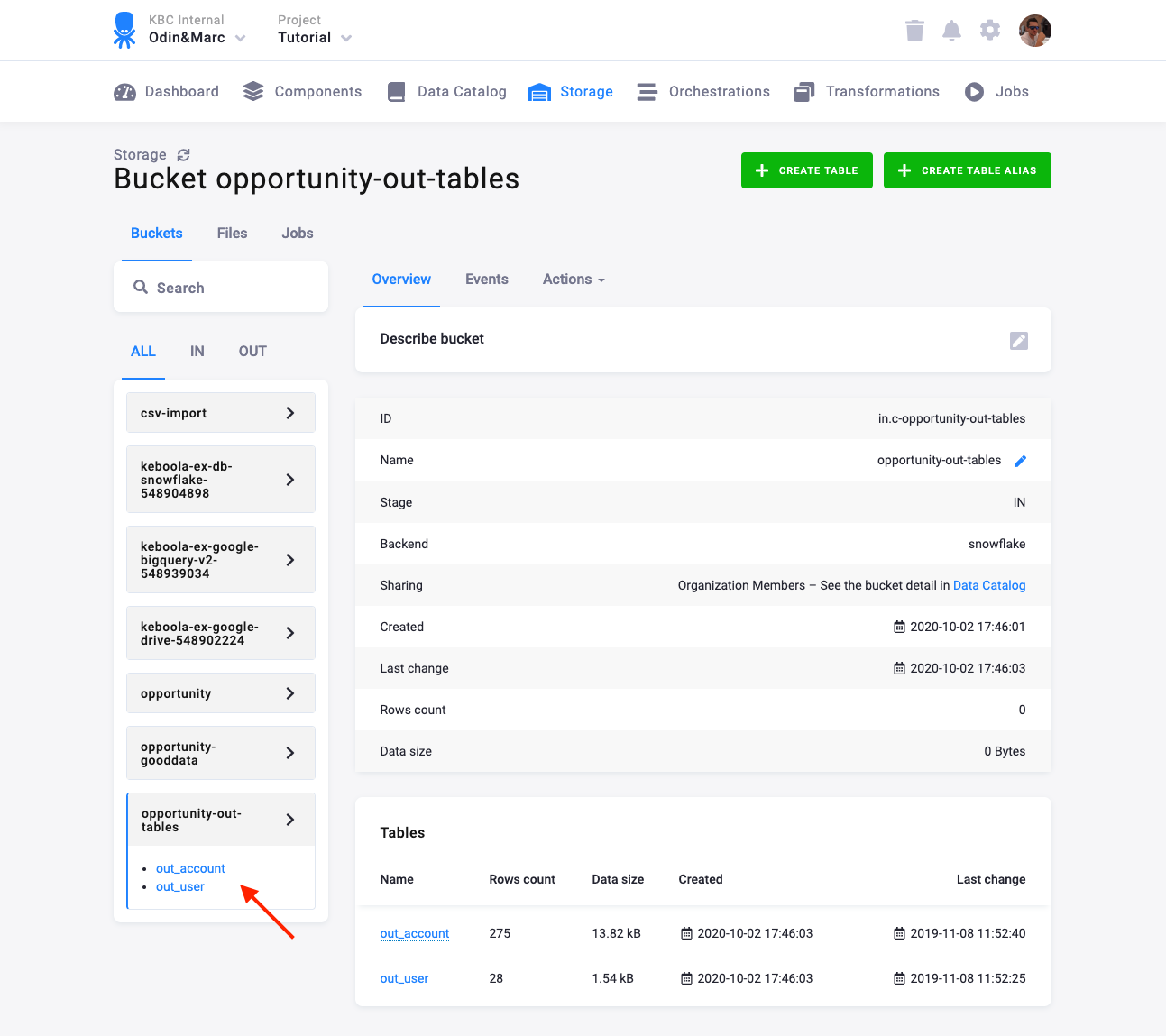 Screenshot -- Bucket Result