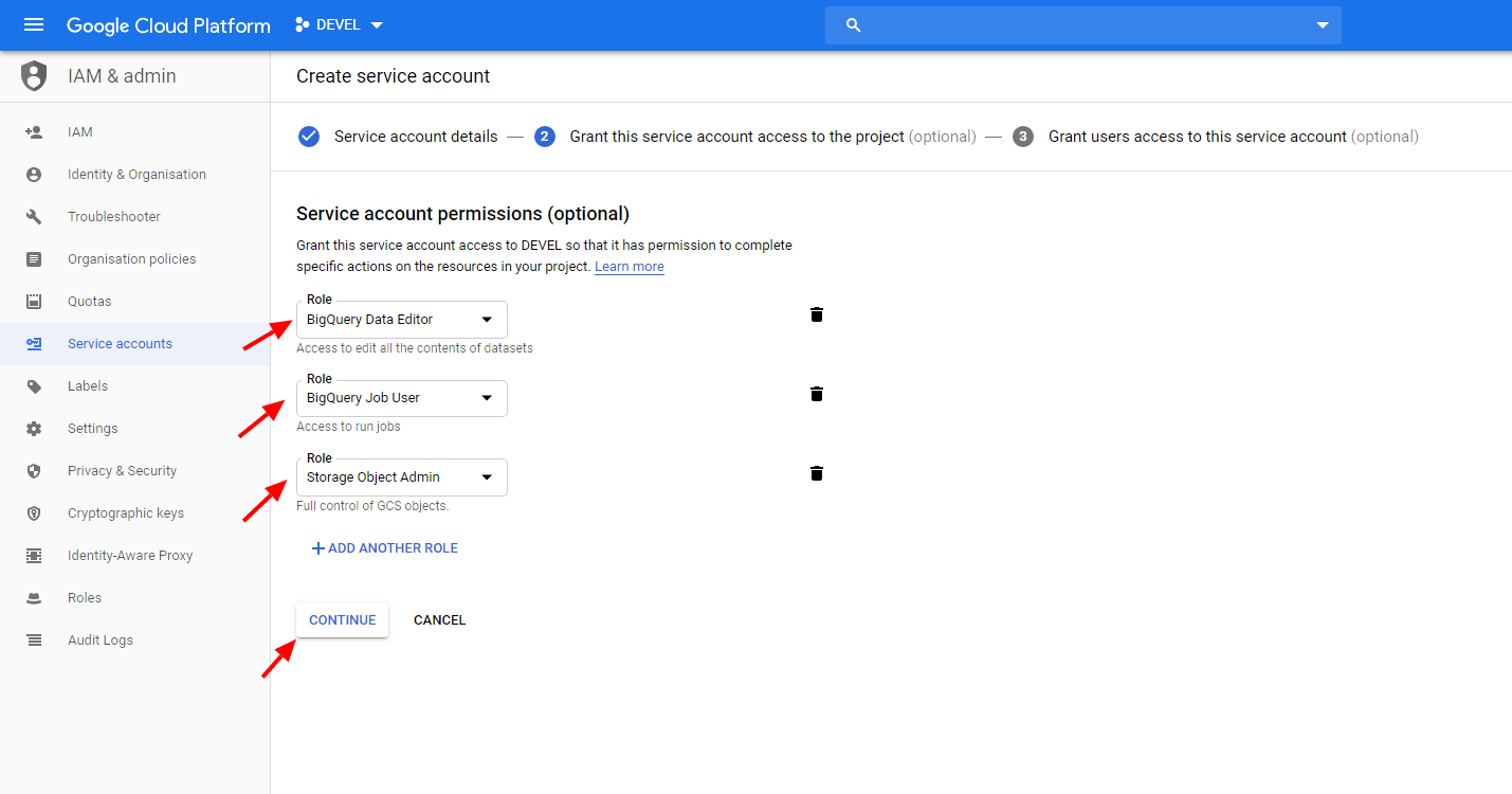 Screenshot - Set admin roles