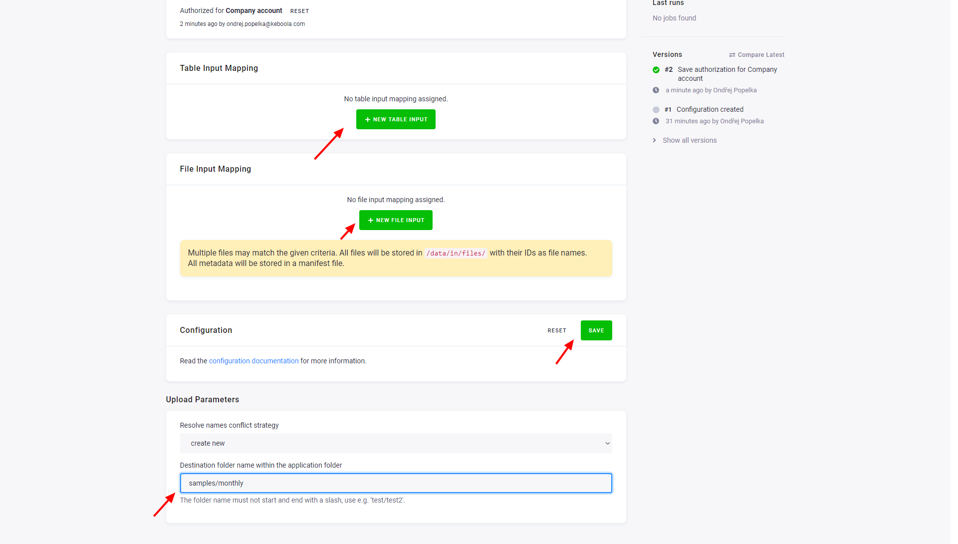 Screenshot - Specify input