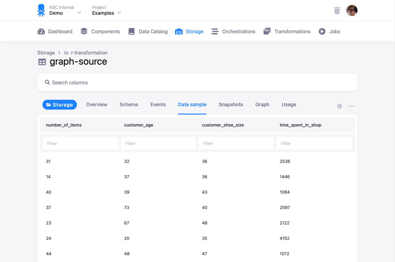 Screenshot - Upload table