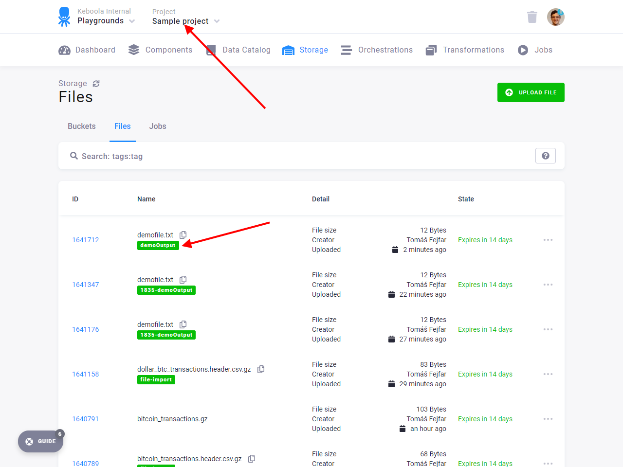 Screenshot - Storage File in Production