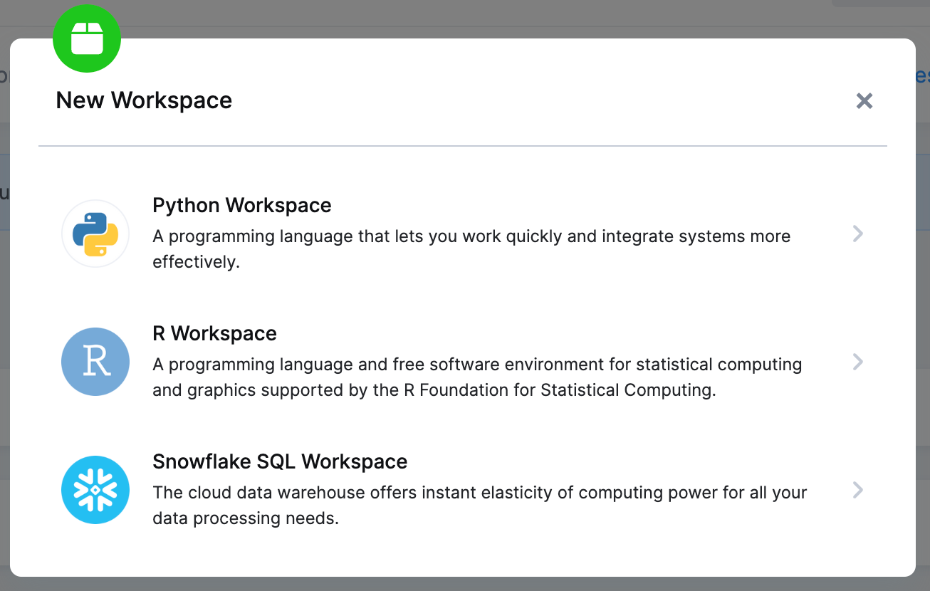 Select a Workspace